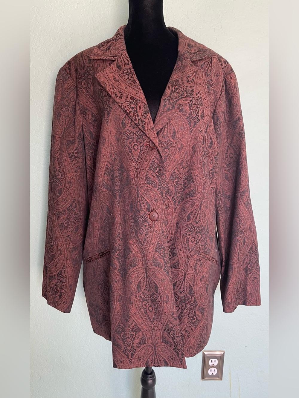 Coldwater Creek Paisley Blazer Jacket - Brown